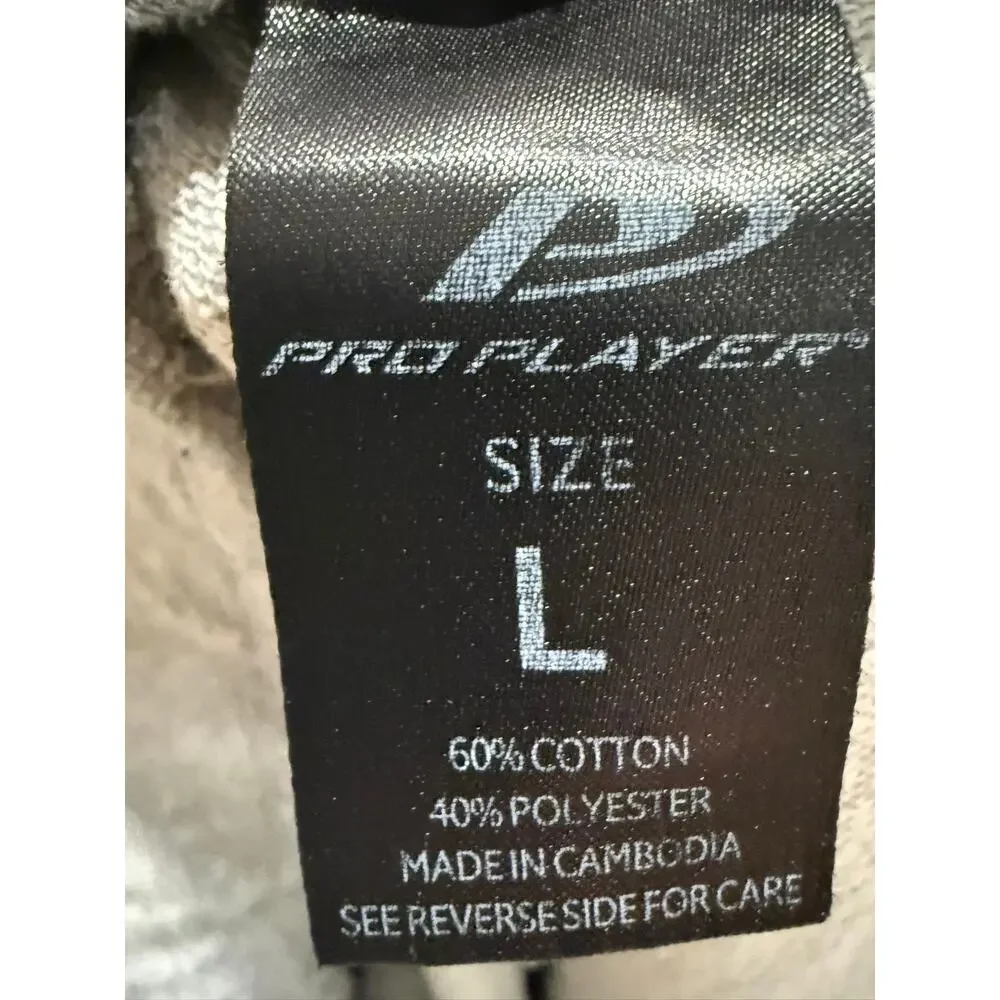 Pro Player Mens L Heather Grey Athletic Shorts Drawstring Striped Trim